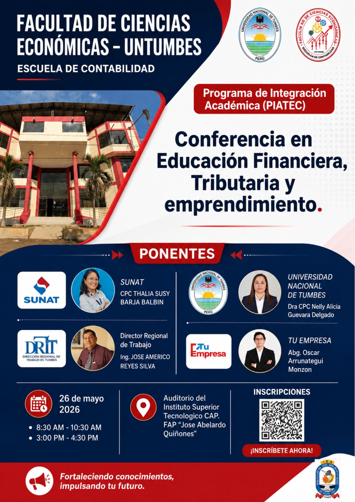 CONFERENCIA EN EDUCACIÓN FINANCIERA, TRIBUTARIA Y EMPRENDIMIENTO 